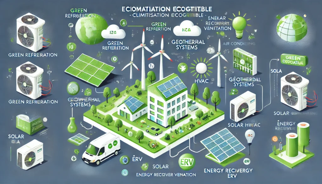 Infographie qui résume visuellement la climatisation écologique 